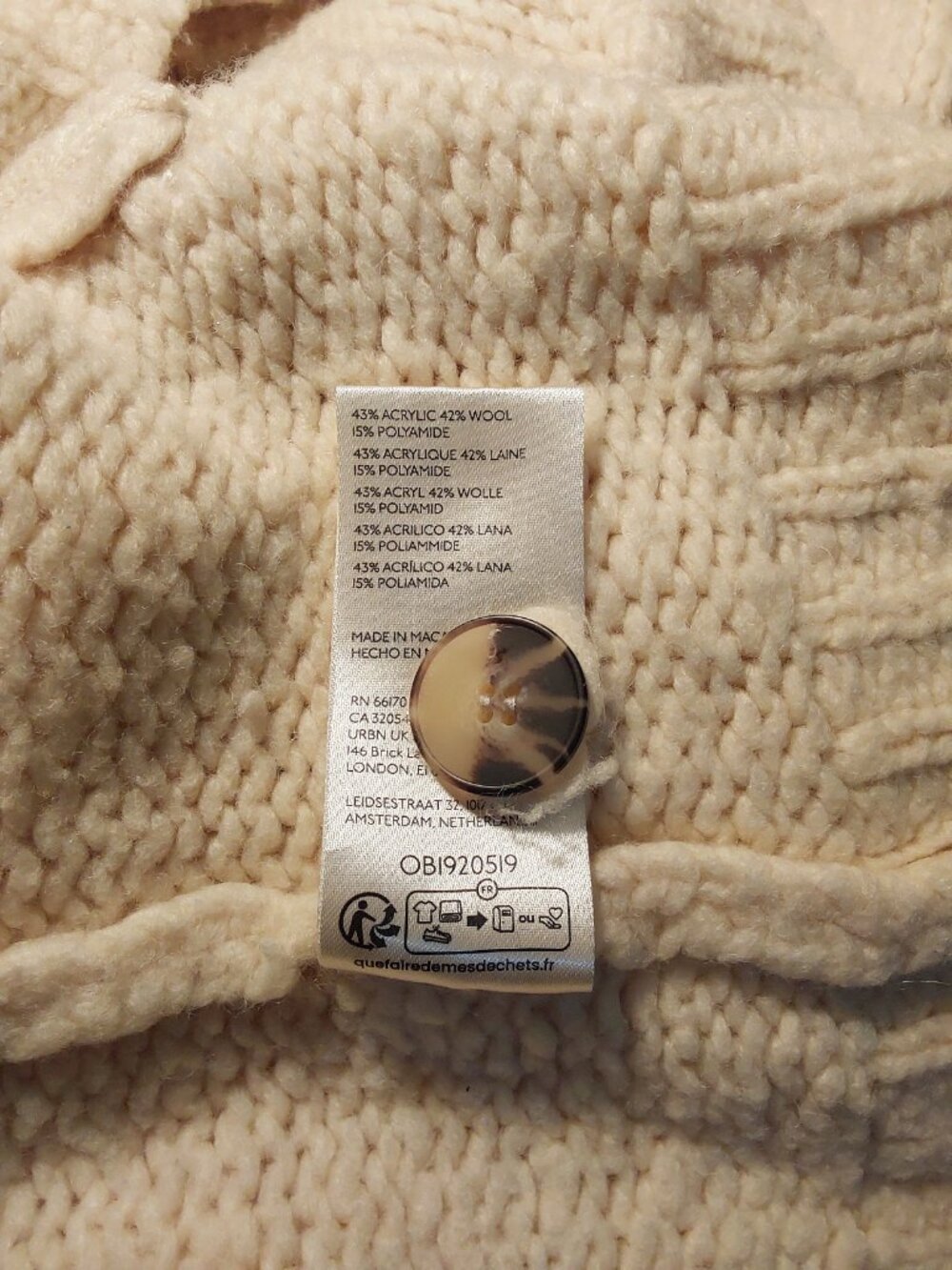 Maeve Anthropologie Wool-Blend Chunky Cardigan Sweater Jacket Coatigan Boho - M - Picture 9 of 10